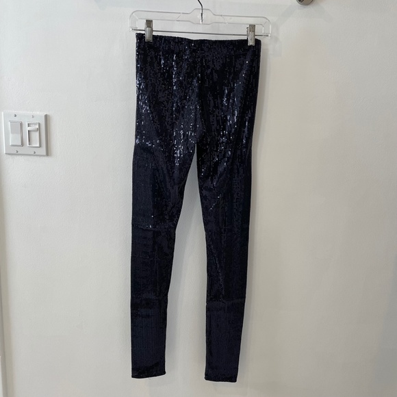 Sequined Leggings Forever 21 Navy Dark Purple XS - Picture 3 of 11